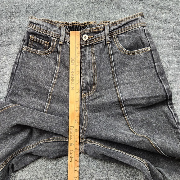 New In Jeans Womens Medium Black High Rise Wide Leg Elastic Waist Denim - Picture 6 of 9